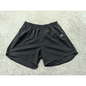 Adidas Running Shorts Mens 8/16 Lined‎ Elastic Waist Logo Black